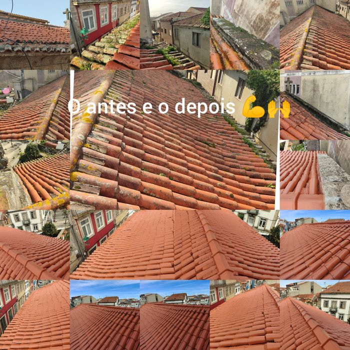 Lavagem de telhados.Impermeabilização e pintura de telhdos.