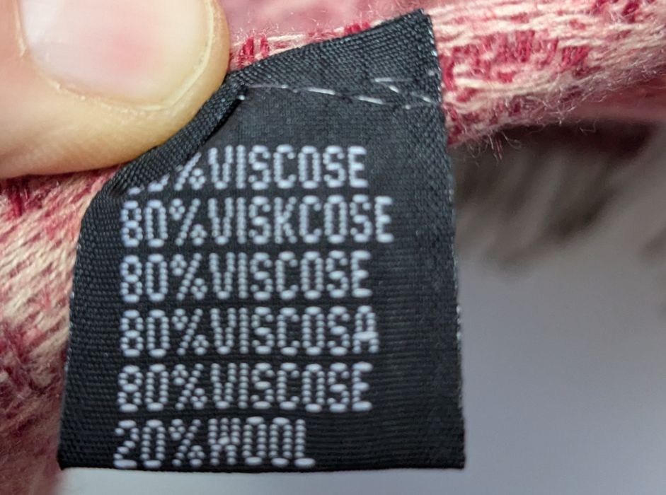 Indyjski duży szal, wełna, wiskoza, z orientalnymi kwiatami dwustronny
