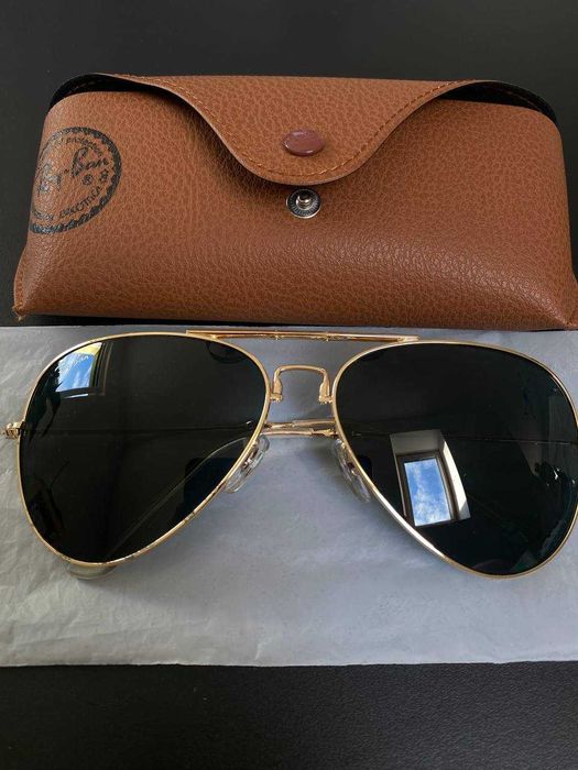Okulary Ray-Ban Aviator Folding RB3479 – Nowe, składane, złote oprawki