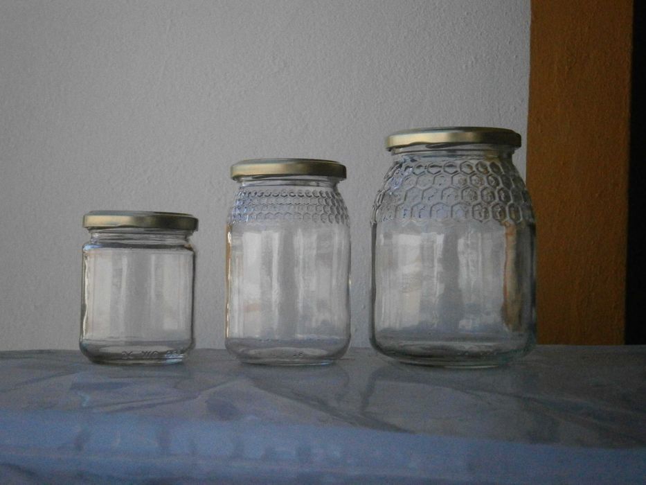 Frascos de vidro NOVOS - 1kg, 500g e 250g