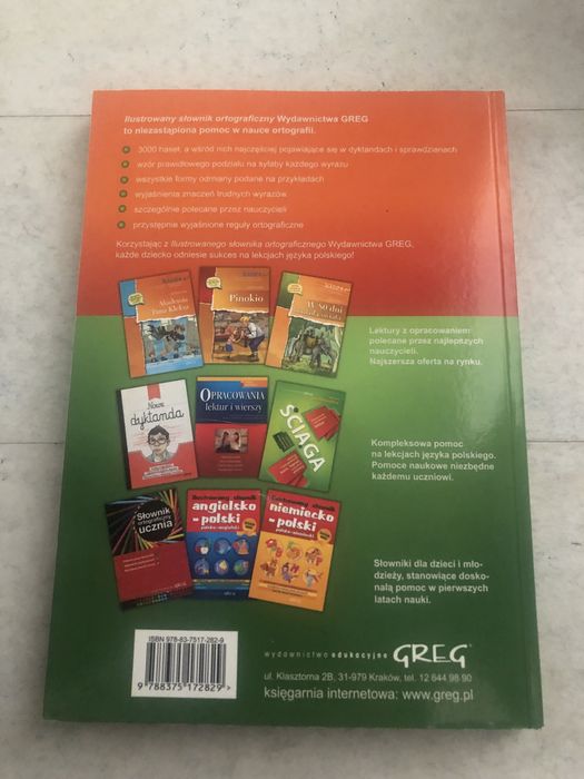 Słownik ortograficzny ilustrowany Greg sylaby dla dzieci L. Szary nowy