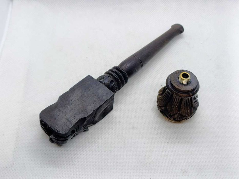 Cachimbo antigo artesanato da Índia para fumar tabaco