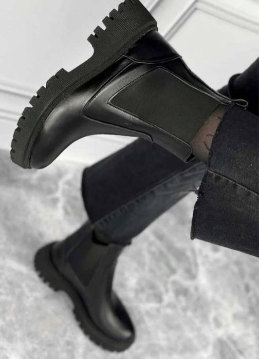 Черевики Челсі зимові, натуральна шкіра ,ботинки челси замш