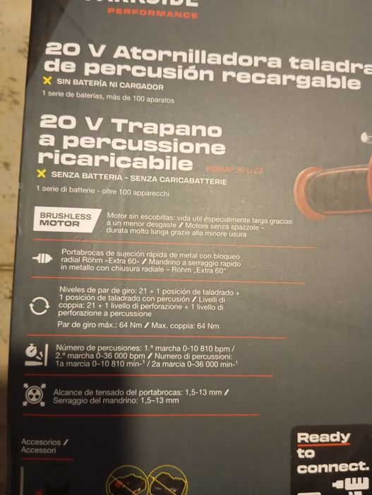 Berbequim de percussão Parkside Performance 20V