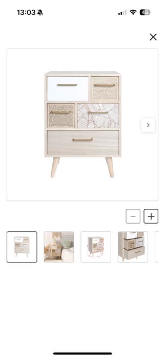 Mesa de cabeceira com 5 gavetas