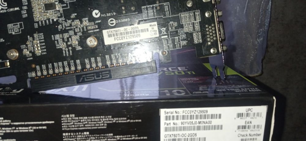Продам gtx 750ti 2gb (нюанс)