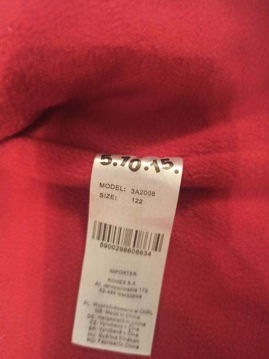 Peleryna  przeciwdeszczowa 5.10.15 . 122 dziewczynka