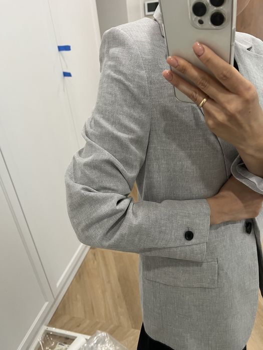Marynarka lniana Mango XS