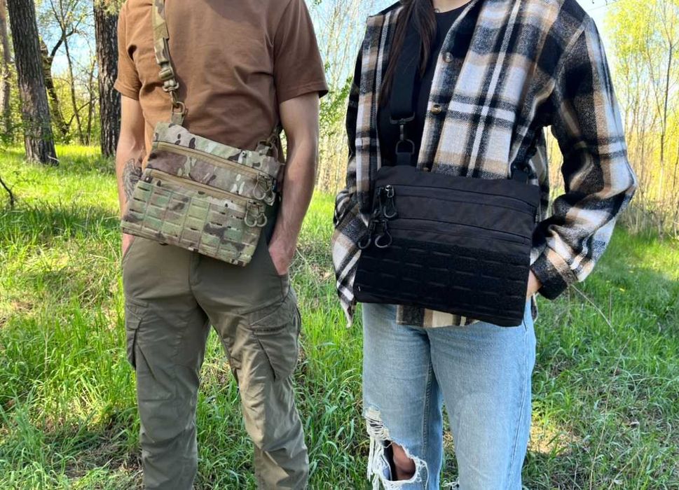 Тактична сумка мессенджер мультикам через плече MOLLE Cordura 1000D