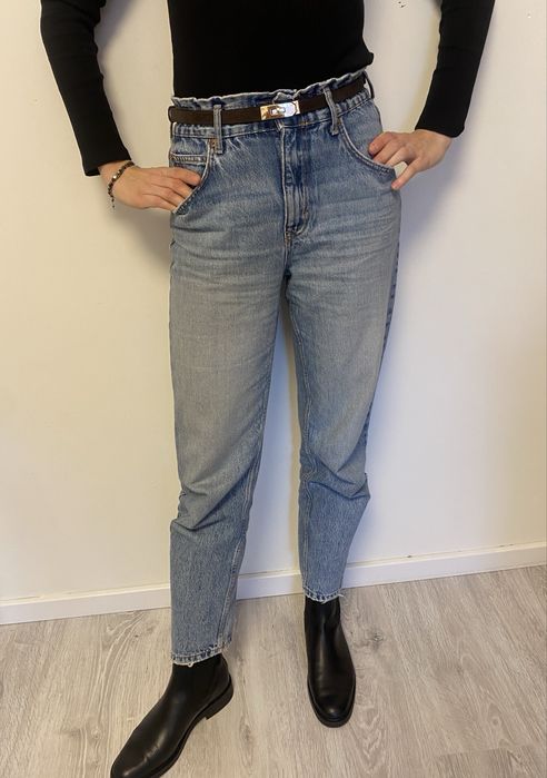 Jeansy z wysokim stanem Pull&Bear 38/m niebieskie