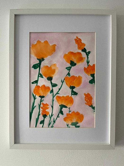 Pintura abstrata em aguarela