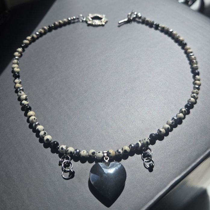 Naszyjnik z kamieni naturalnych amulet serce
