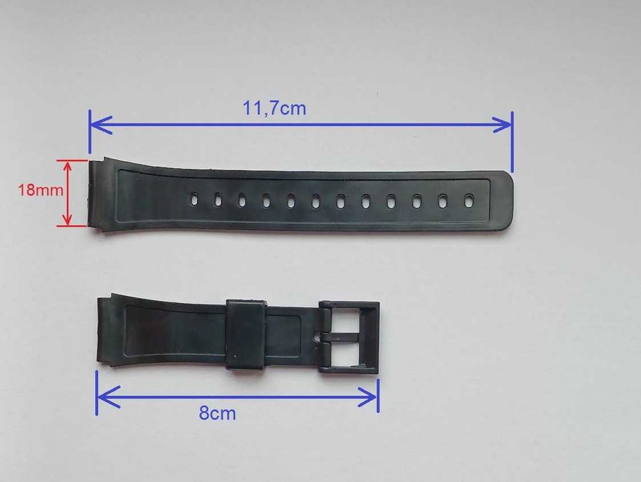 pasek do zegarka silikonowy gumowy pasuje do casio, szerokość 18mm