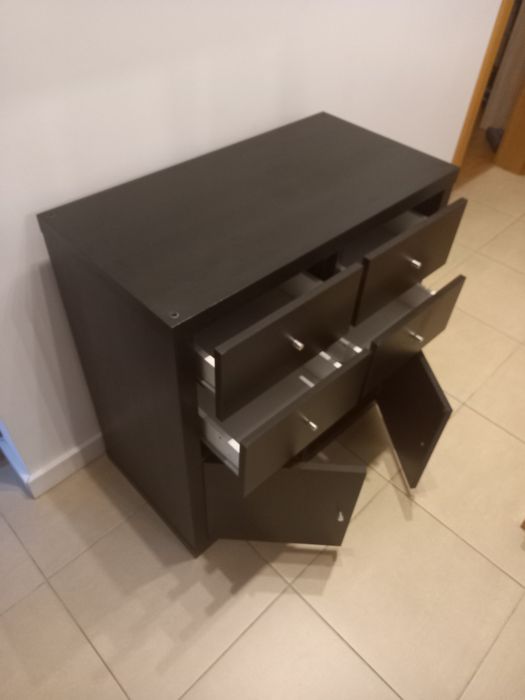 Ikea Kallax regał 2x2 czarnobrąz