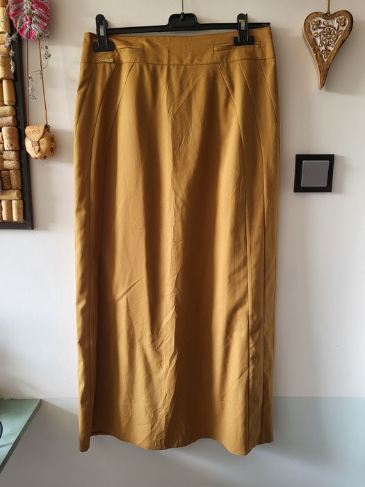 Spódnica długa ołówkowa musztardowy rozmiar M