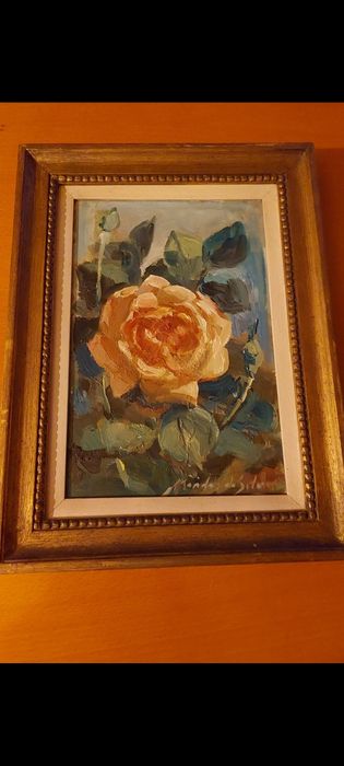 Quadro pintado a óleo com 45 anos do pintor Mendes da Silva e assustad