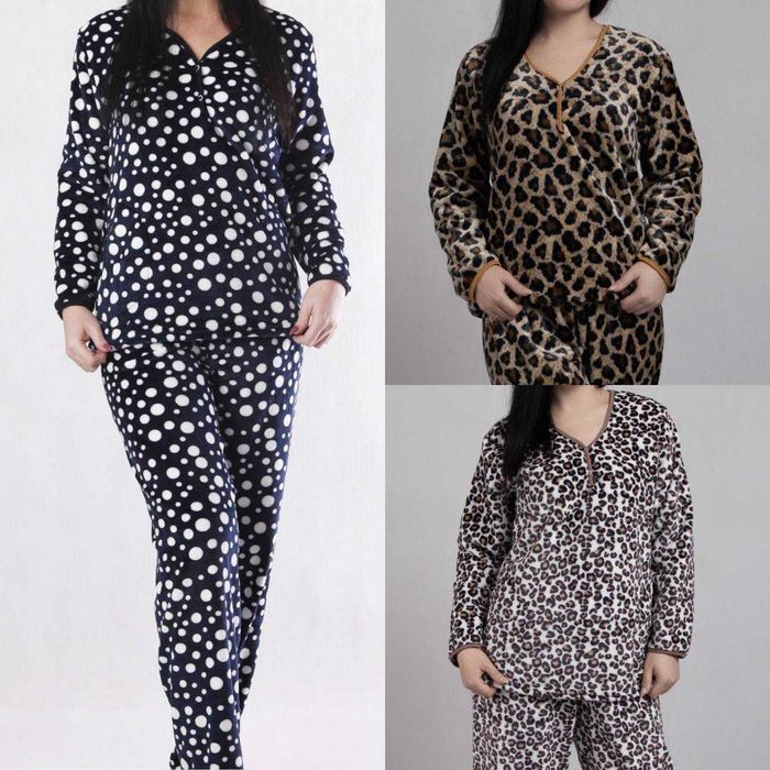 Жіноча тепла піжама кулір, байка, махра для годуючих мам 44-62