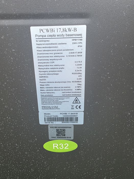 Pompa ciepła basenowa Hewalex 17,8 kW