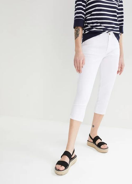 B.P.C spodnie jeansy 3/4 białe 54.