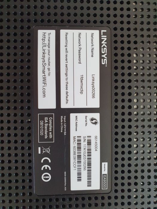 Router Linksys EA9500 V1   MAX STREAM AC5400 MU-MIMO 5.3Gbps