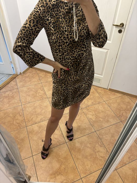 H&M sukienka w panterkę panterka zwierzęcy wzór hm krótka sukienka