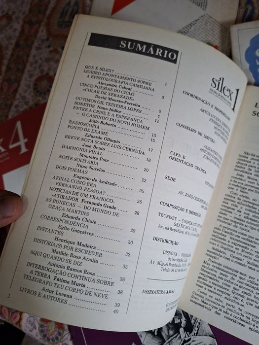 Oito números da antiga revista literária Silex