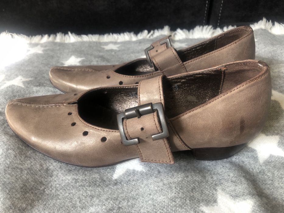 Buty skórzane brązowe 36 nessi, tanio