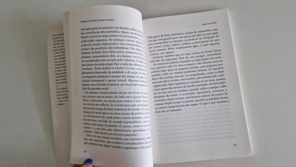 Livro Porque não consigo parar de comer de Profª Isabel do Carmo