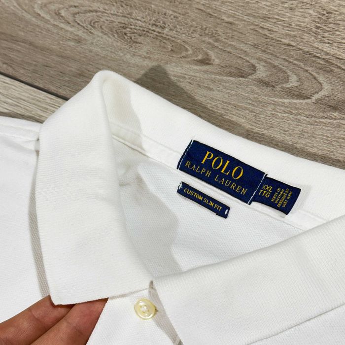 Біла Футболка Поло Ральф Polo Ralph Lauren Custom Slim Fit, розмір XXL