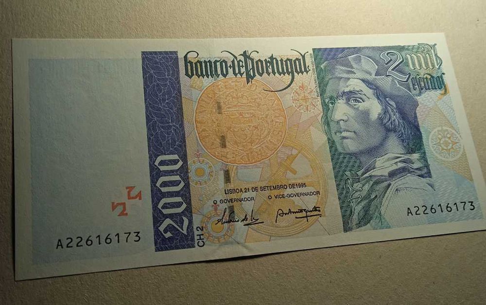 Nota 2 mil escudos 1995 NOVA - Envio Gratis