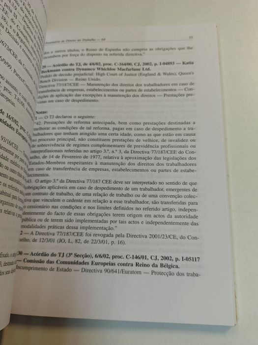 Prontuário de Direito do Trabalho, n° 64

N° 64, Maio - Agosto de 2003