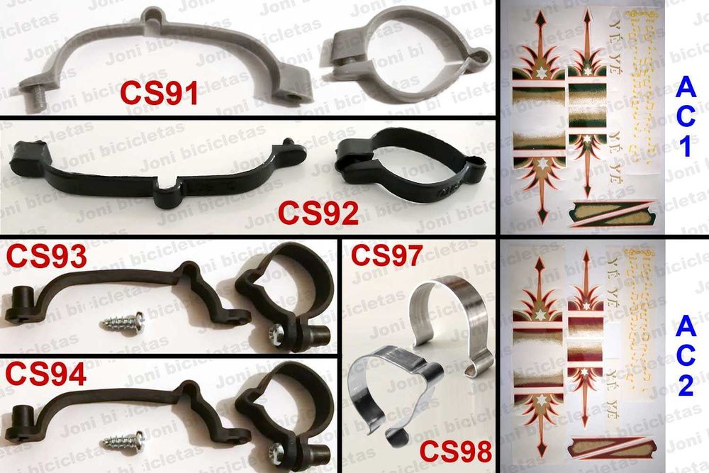 Acessórios de bicicleta pasteleira / clássicas