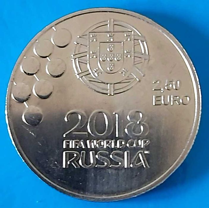 2,50  Euros de 2018, Portugal, Campeonato Mundo Futebol Rússia