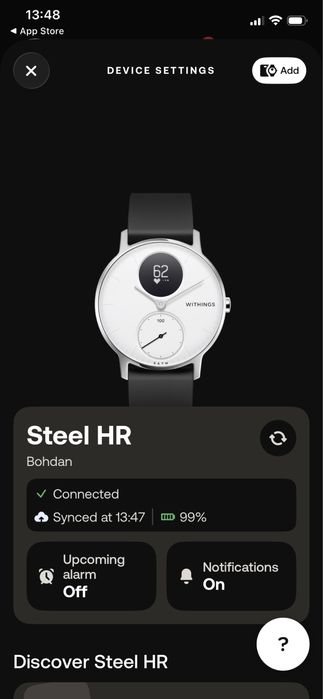 Смарт - годинник гібридний withings Steel HR