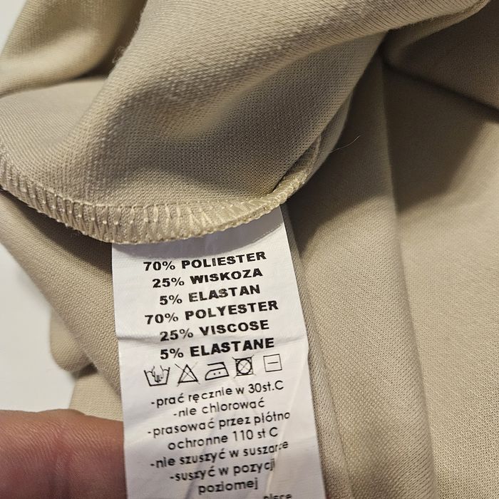 Sukienka wizytowa quiosque L 40 beżowa wiskozowa ołówkowa damska