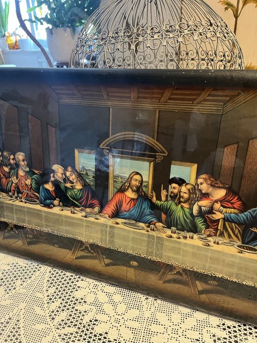 Última Ceia de Cristo, quadro estilo painel antigo