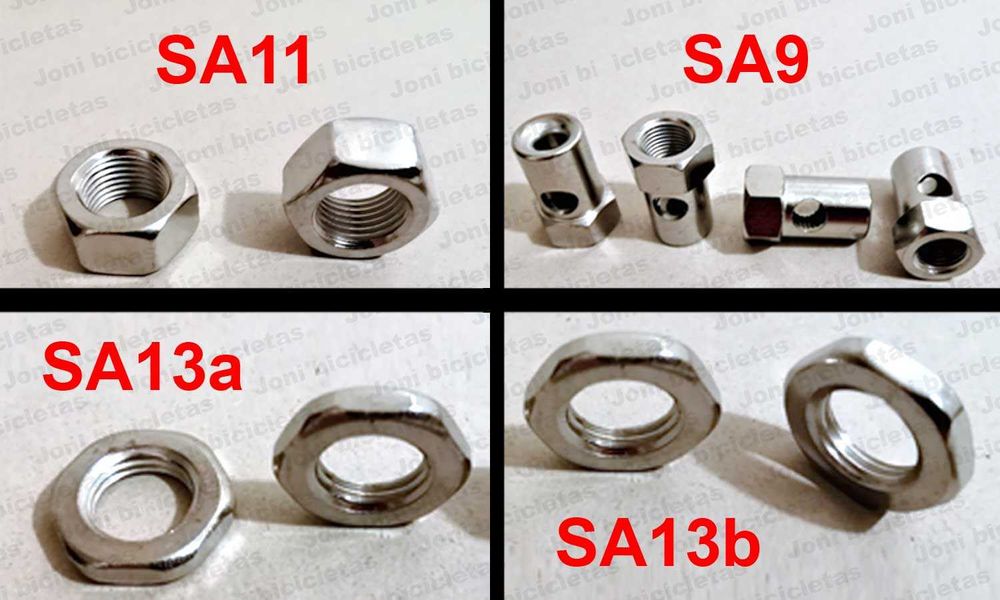 Porcas de eixo - bicicleta pasteleira, estrada, MTB, BMX, clássica