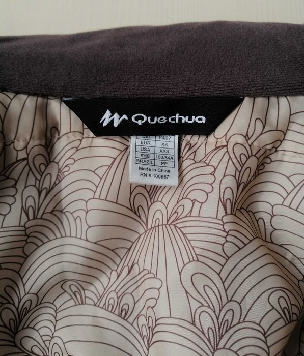 Brązowa kurtka damska z kapturem, Decathlon (Quechua), rozm. 34/36