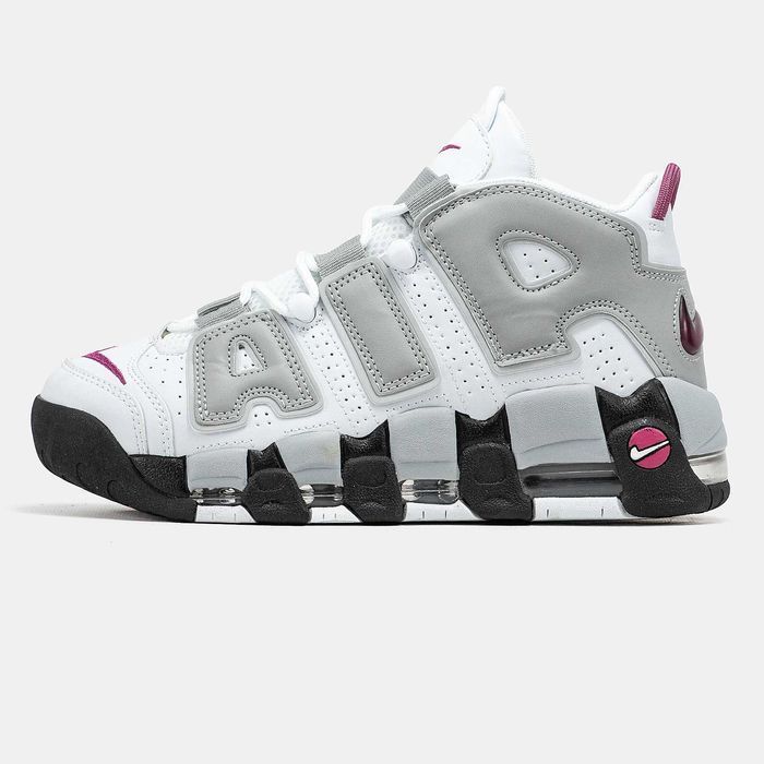 Кросівки Nike Air More Uptempo White/Grey/Crimson premium | Кроссовки Найк жіночі