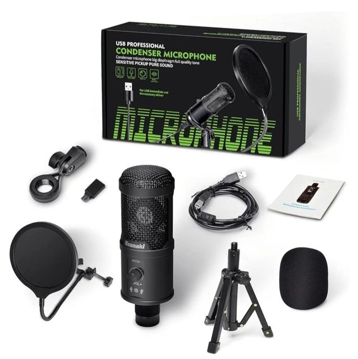 Ezanaki mikrofon USB do komputera nowy okazja na prezent