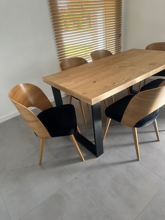 Zestaw stół Loft 200 x100 plus 2 x50 + 6 szt krzesło Dora