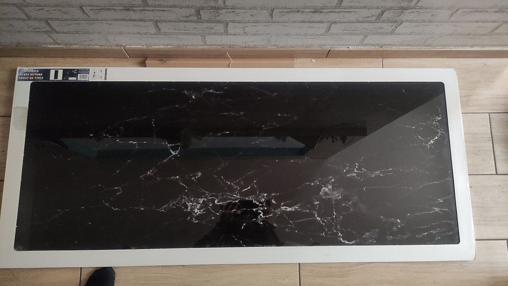 Obraz na szkle 125x50 czarny marmur