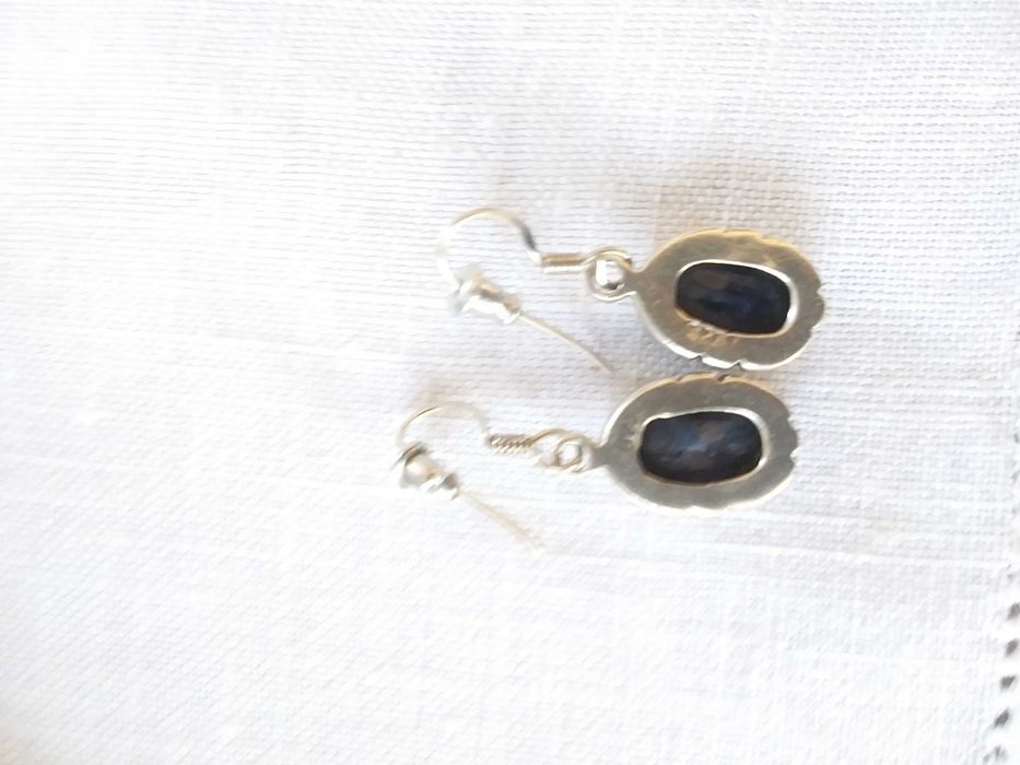 Kolczyki z szafirem, naturalny kamien, srebro 925 NOWE