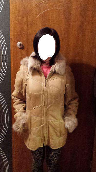 Sprzedam elegancki naturalny kożuch damski w rozmiarze M (38)
