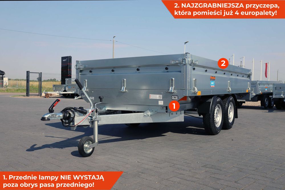 Przyczepa 320 x 168 x 40 Neptun Nordica N16-320 2 kps GN236 Nowa hamowana przyczepa samochodowa ciężarowa Koła pod spodem platforma pod jacuzzi balie