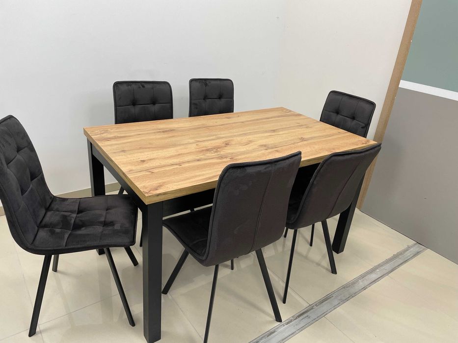(580) Stół loft rozkładany + 6 krzeseł, okazja 1390 zł