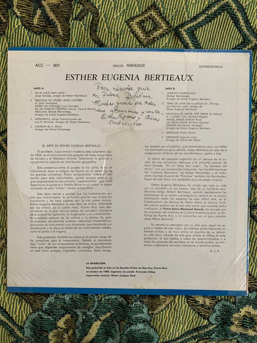 Esther Eugenia Bertieaux - nowa płyta winylowa z autografem artystki