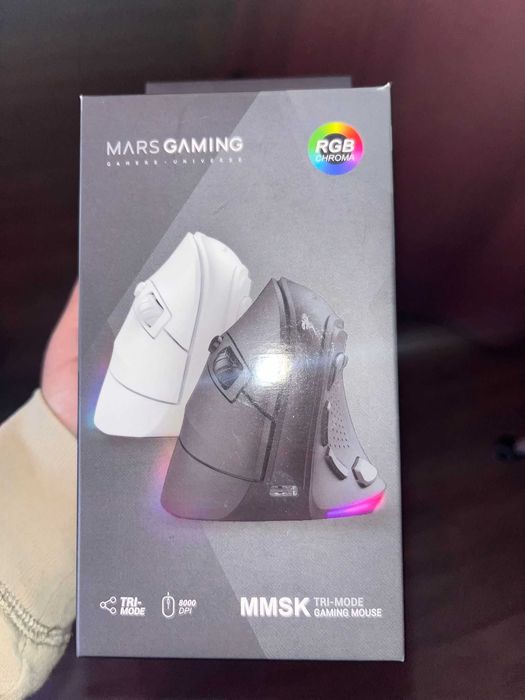 Rato Vertical Gamer Mars Gaming MMSK – Tri-Mode (Bluetooth / Wireless)