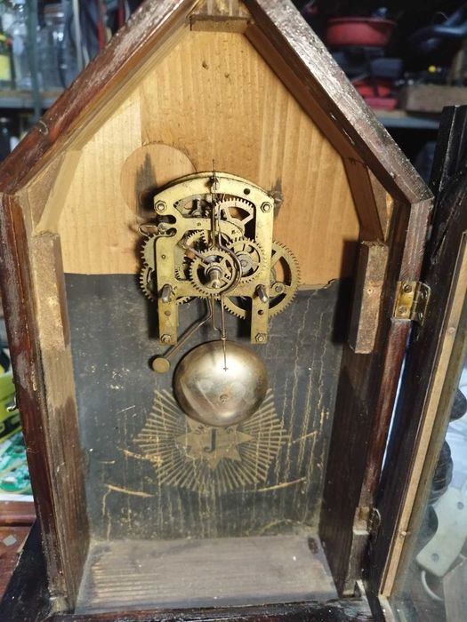 Junghans  stary zegar kapliczka z budzikiem.