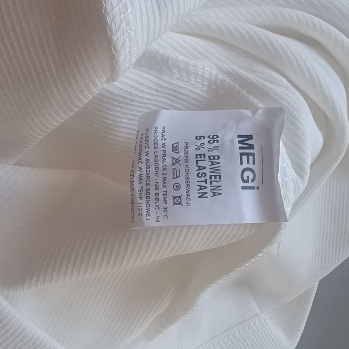 Bluzka prązek ecru dekolt serek długi rękaw Megi 44/46 r r